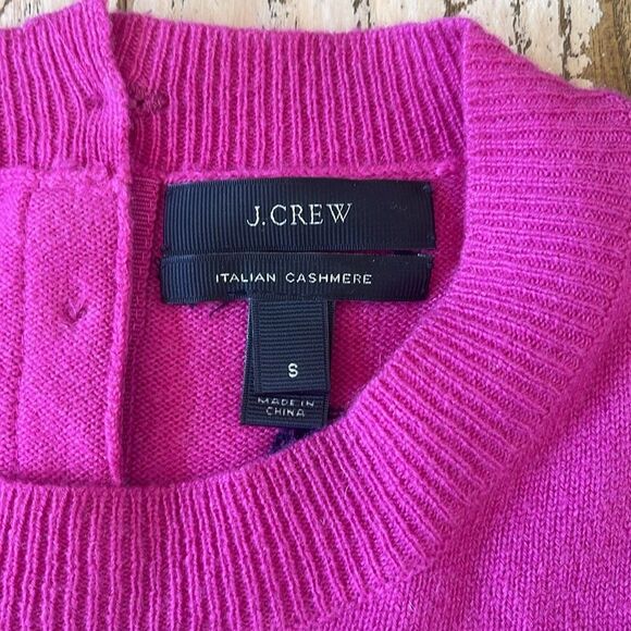 J.Crew Pink Polka Dot 100% Italian Cashmere Sweater Size S - Picture 6 of 10